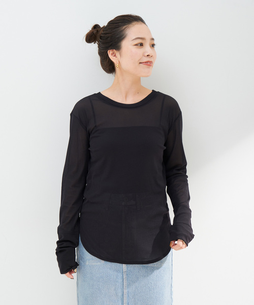 「B.C STOCK」 「Simplicite」長袖カットソー FREE ホワイト レディース_画像5