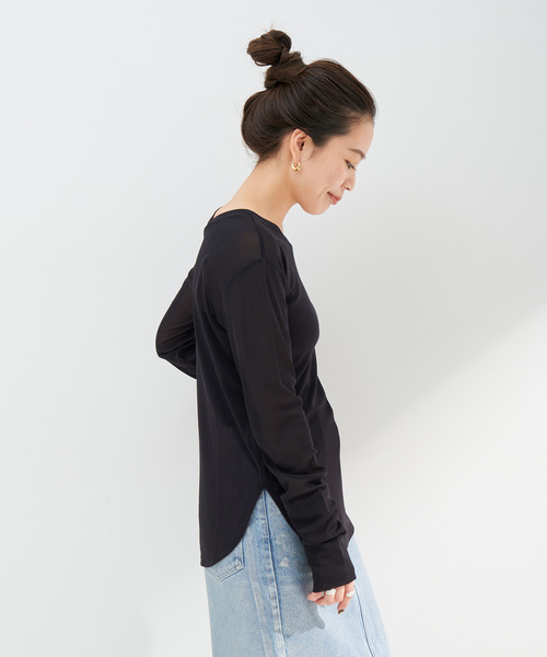 「B.C STOCK」 「Simplicite」長袖カットソー FREE ホワイト レディース_画像6