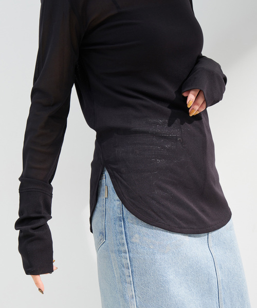 「B.C STOCK」 「Simplicite」長袖カットソー FREE ホワイト レディース_画像9