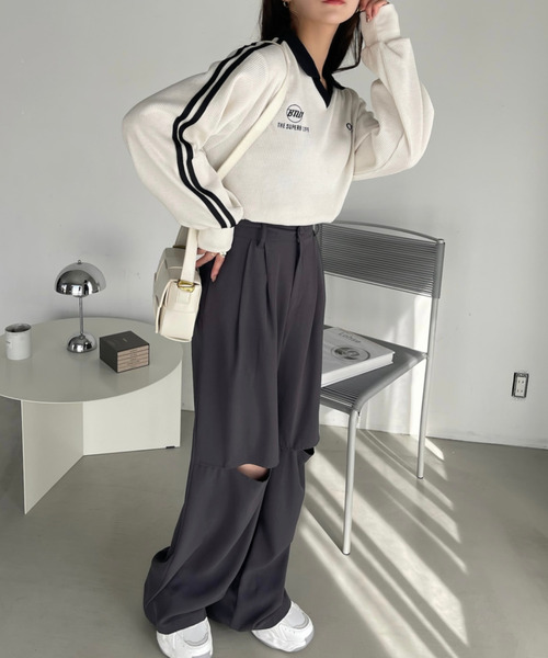 「Ada.」 長袖カットソー FREE アイボリー レディース_画像5