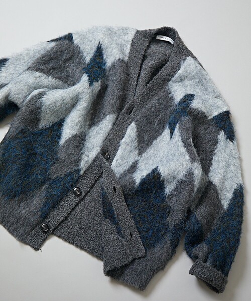 「FREAK'S STORE」 ニットカーディガン MEDIUM ネイビー メンズ_画像3
