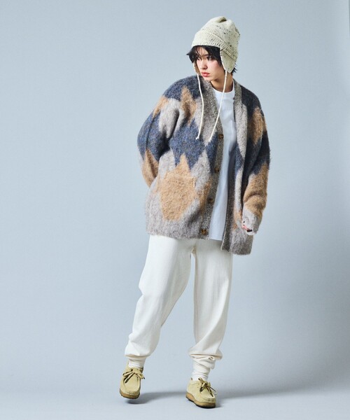 「FREAK'S STORE」 ニットカーディガン MEDIUM ネイビー メンズ_画像4