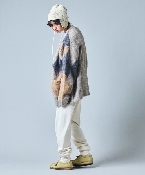「FREAK'S STORE」 ニットカーディガン MEDIUM ネイビー メンズ_画像5