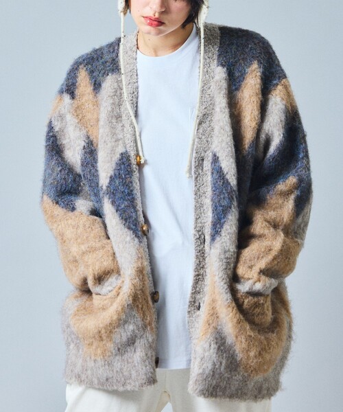 「FREAK'S STORE」 ニットカーディガン MEDIUM ネイビー メンズ_画像8