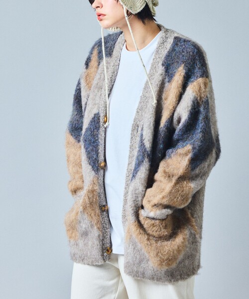「FREAK'S STORE」 ニットカーディガン MEDIUM ネイビー メンズ_画像9