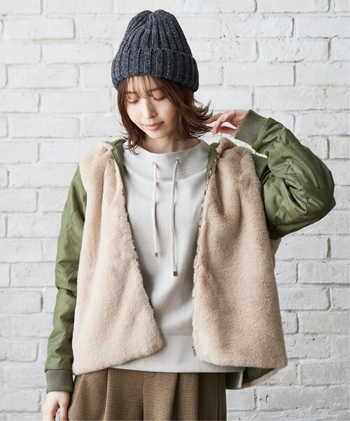 「ikka」 マウンテンパーカー M ベージュ レディース_画像5