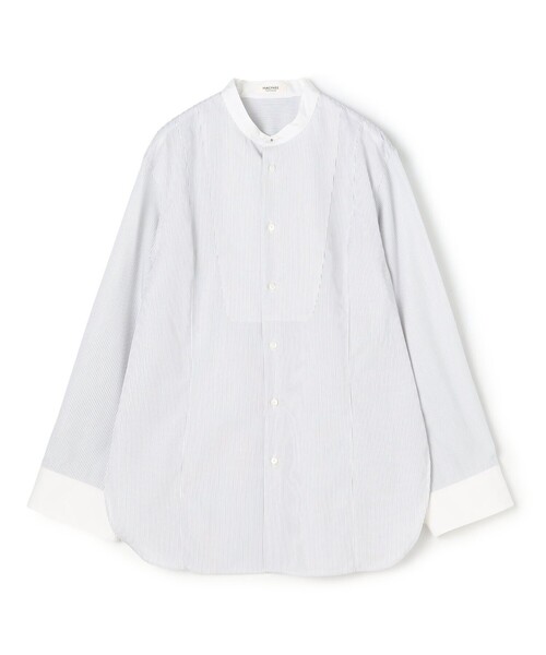 MACPHEE マカフィー シャツ ホワイト 白 サイズ:36(9号) | 23春夏 コットン ローン ブザム チュニック シャツ / ブラウス | 長袖 バンドカラー Aライン | トップス【レディース】【中古】 セール】□コットンブロード チュニックシャツ（シャツ/ブラウス