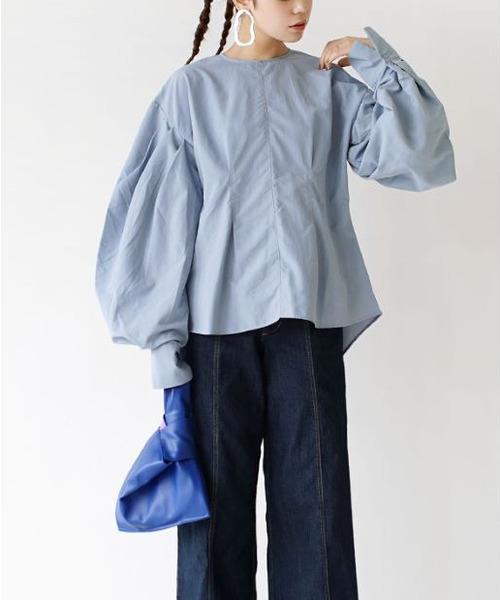 「e-zakkamania stores」 長袖ブラウス M ライトブルー レディース_画像9