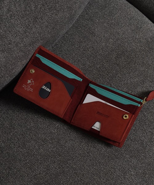 Bianchi（ビアンキ） 二つ折り 二つ折り財布 財布 ヌバック革ラウンド