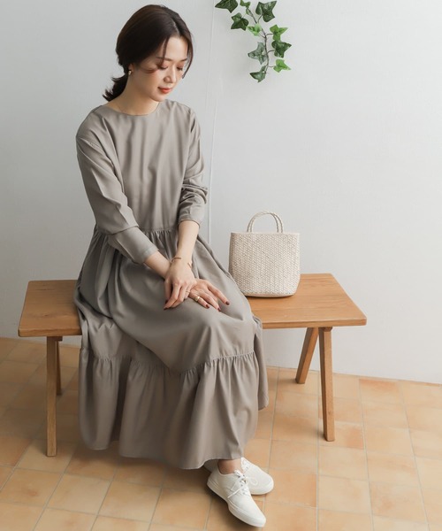「URBAN RESEARCH DOORS」 長袖ワンピース ONE グレー系その他 レディースの画像