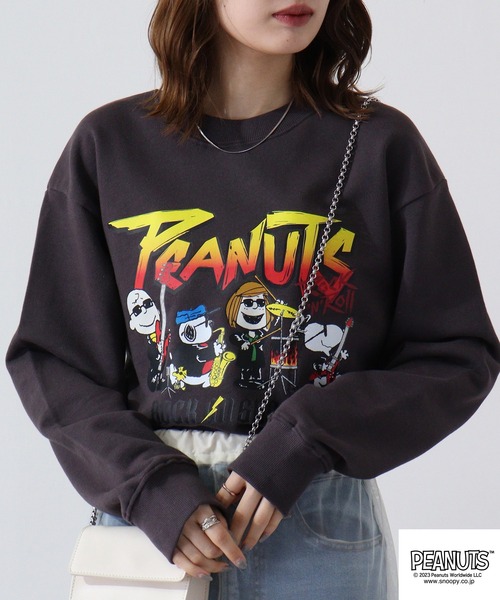 「PEANUTS」 スウェットカットソー LL アイボリー レディース_画像4