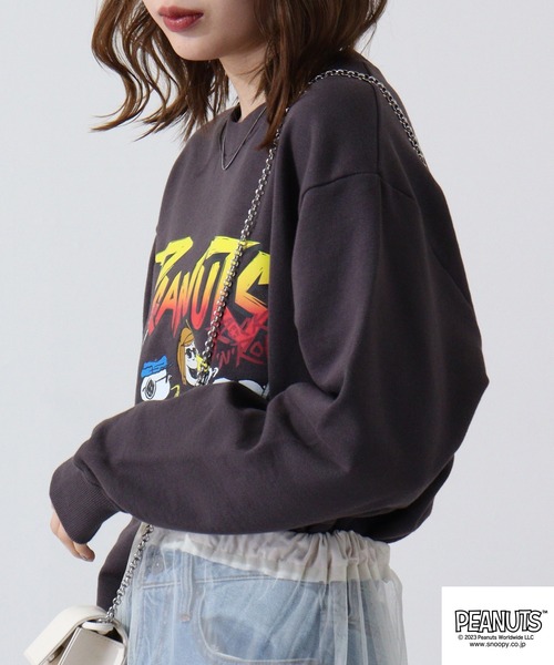 「PEANUTS」 スウェットカットソー LL アイボリー レディース_画像5