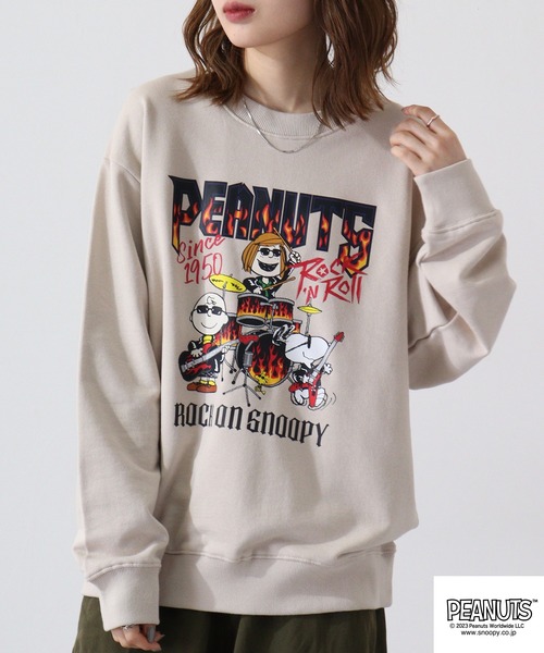 「PEANUTS」 スウェットカットソー LL アイボリー レディース_画像8