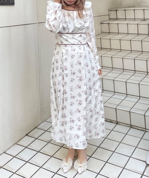 「abc une face」 長袖ワンピース FREE ブルー レディース_画像3