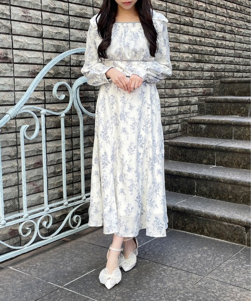 「abc une face」 長袖ワンピース FREE ブルー レディース_画像6
