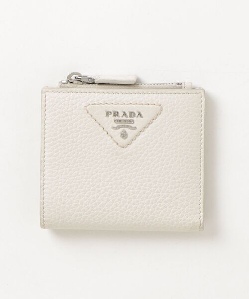 PRADA（プラダ） 三角ロゴ 二つ折り 財布 - ホワイト レディース