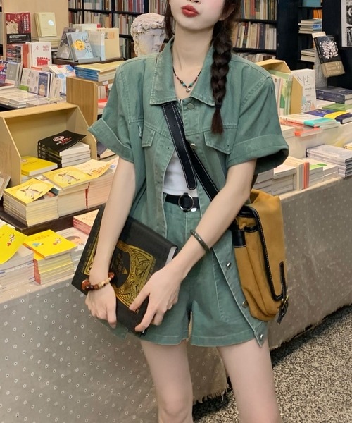 FAVORITO セットアップ デニムジャケットショートパンツセットアップ