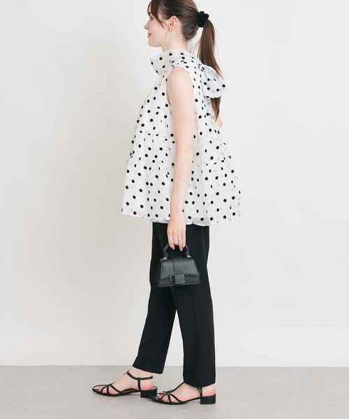 PICCIN PERLA ブラウス シャツ フロッキードットティンカーブラウス