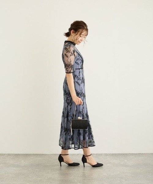 「Dorry Doll」 半袖ワンピース M ブルー レディース_画像6