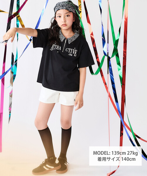 ZIDDY（ジディー） tシャツ ヒョウ柄ハーフジップTシャツ(130~160cm