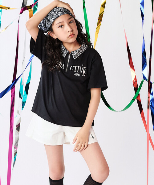 ZIDDY（ジディー） tシャツ ヒョウ柄ハーフジップTシャツ(130~160cm
