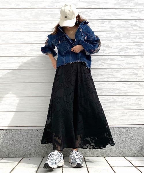 「Q」 ロングスカート MEDIUM ライトブルー レディース_画像7