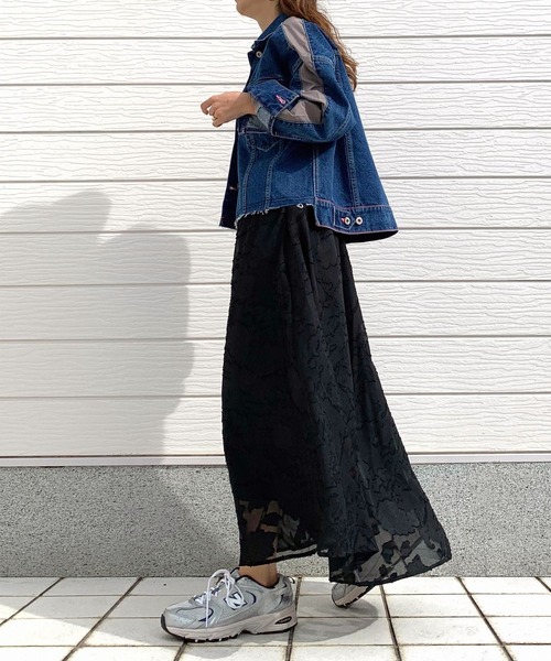 「Q」 ロングスカート MEDIUM ライトブルー レディース_画像8