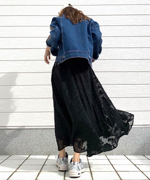 「Q」 ロングスカート MEDIUM ライトブルー レディース_画像9