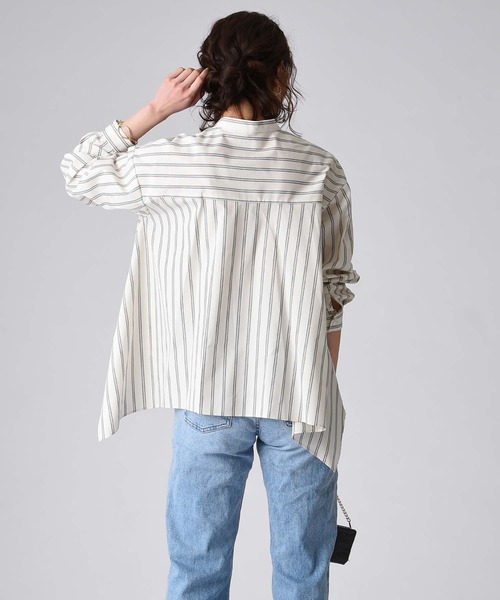 「RAW FUDGE」 長袖ブラウス M ブルー レディース_画像4