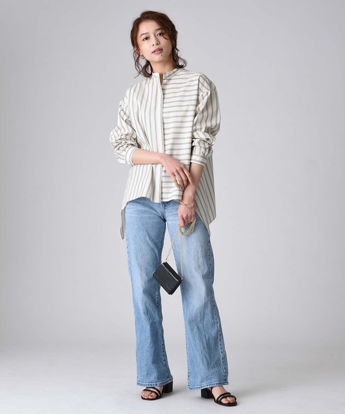 「RAW FUDGE」 長袖ブラウス M ブルー レディース_画像5