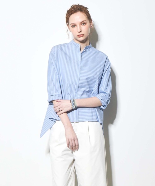 「RAW FUDGE」 長袖ブラウス M ブルー レディース_画像8