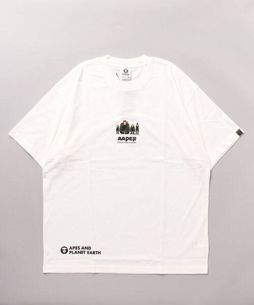 「AAPE BY A BATHING APE」 半袖Tシャツ MEDIUM アイボリー メンズ_画像2