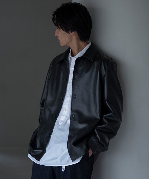 ADAM ET ROPE'（アダムエロペ） シャツ ラムレザーシャツ メンズ