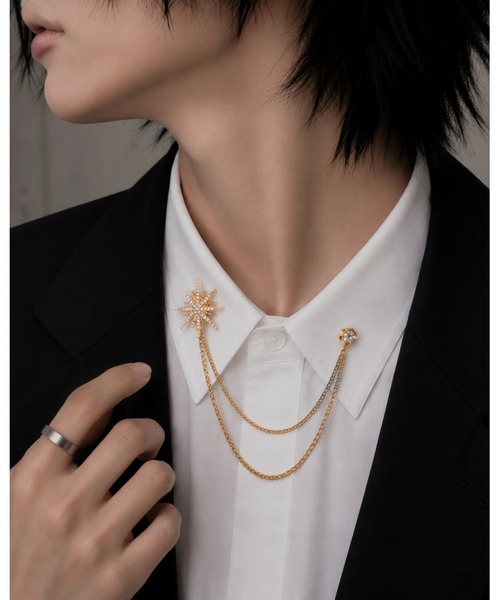 Bling Leads ブローチ 「Bls」「ZA」「Bling Leads」襟ブローチ マルチ