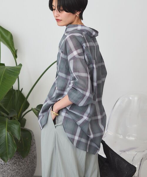 「AMERICAN HOLIC」 長袖シャツ L グリーン レディース_画像3