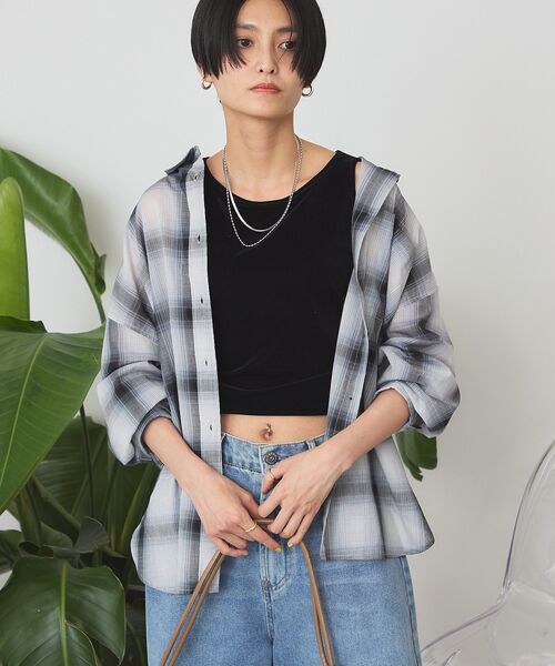 「AMERICAN HOLIC」 長袖シャツ L グリーン レディース_画像8