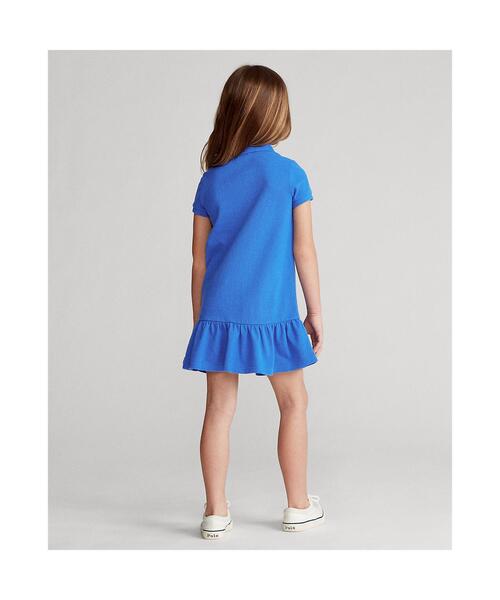 ワンピース コットン メッシュ ポロドレス RALPH ラルフ コットン メッシュ POLO LAUREN CHILDRENSWEAR，ポロ ローレン