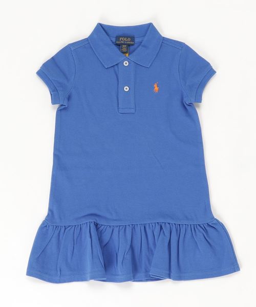 ワンピース コットン メッシュ ポロドレス RALPH ラルフ コットン メッシュ POLO LAUREN CHILDRENSWEAR，ポロ ローレン