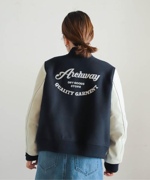 NOMBRE IMPAIR スタジャン ロゴ刺繍入リ スタジャン レディース