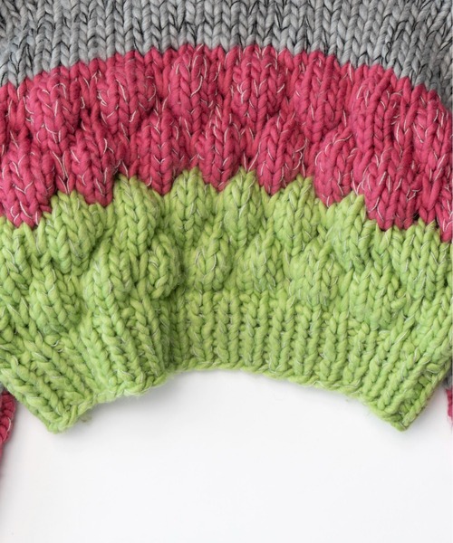 MAISON SPECIAL◆Hand Unevenness Border Knit Wear/厚手ニット/21232365304/ MAISON SPECIAL ニット セーター Hand Unevenness Border Knit
