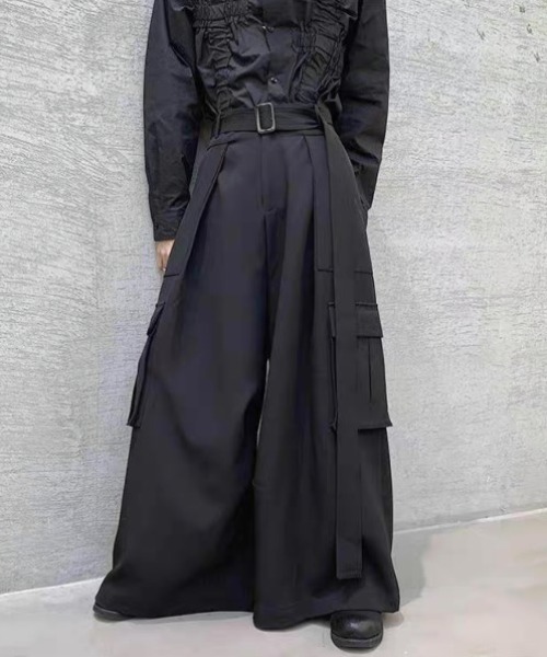 CIVARIZE 袴カーゴスラックス CIVARIZE【シヴァーライズ】 ベルト付きスーパーワイドシルエット袴