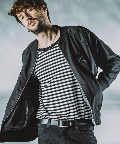 NO ID.（ノーアイディー） tシャツ mlt4593- ボーダーU-NロンT