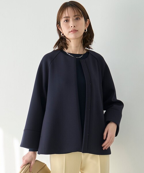 UNFILO ノーカラーコート コート 「洗える」ダブルフェイス UNFILO ノーカラーコート コート 「洗える」ダブルフェイス