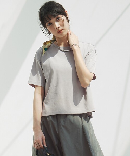 美品2024SS 23区★GLOW掲載 クロップド IT TEE半袖 Tシャツ 23区 tシャツ 「GLOW8月号掲載/接触冷感」半袖 クロップド IT