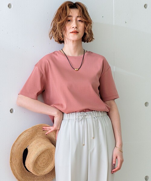美品2024SS 23区★GLOW掲載 クロップド IT TEE半袖 Tシャツ 23区 tシャツ 「GLOW8月号掲載/接触冷感」半袖 クロップド IT