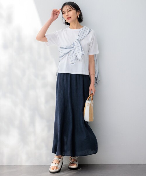 GLOW8月号掲載/接触冷感】半袖 クロップド IT TEE / 23区