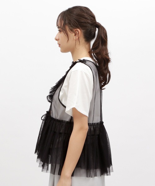 専用★週末限定 美品 シニヨン チュールナイロンリバーシブルベスト 2way CHIGNON】ﾁｭｰﾙﾅｲﾛﾝﾘﾊﾞｰｼﾌﾞﾙﾍﾞｽﾄ | nouvergine