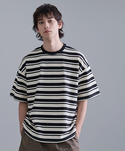 revo  タロー様 セール】Revo. ワッフルボーダー SS Tee（Tシャツ/カットソー