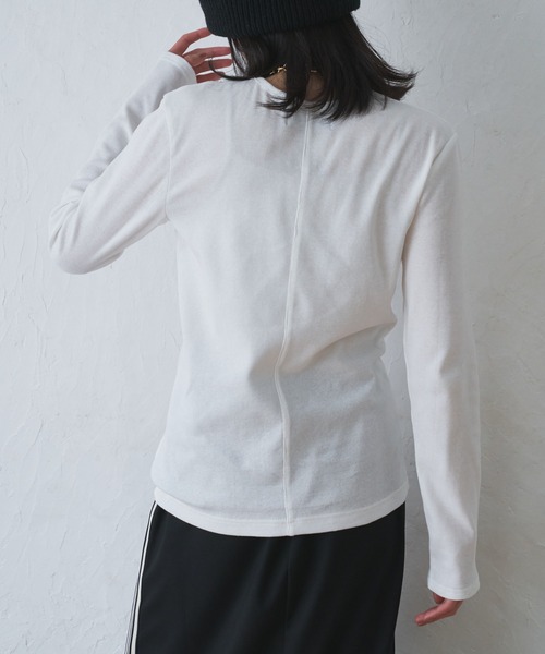 tシャツ ミニワッフル長袖カットソー -手洗い可- レディース