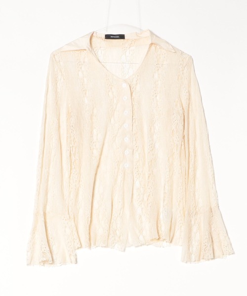 ブラウス シャツ A'GEM/9 × .kom「NOVESSEL/ノベセル」シアーデザインシャツ レディース NOVESSEL ブラウス シャツ A'GEM/9 × .kom「NOVESSEL/ノベセル